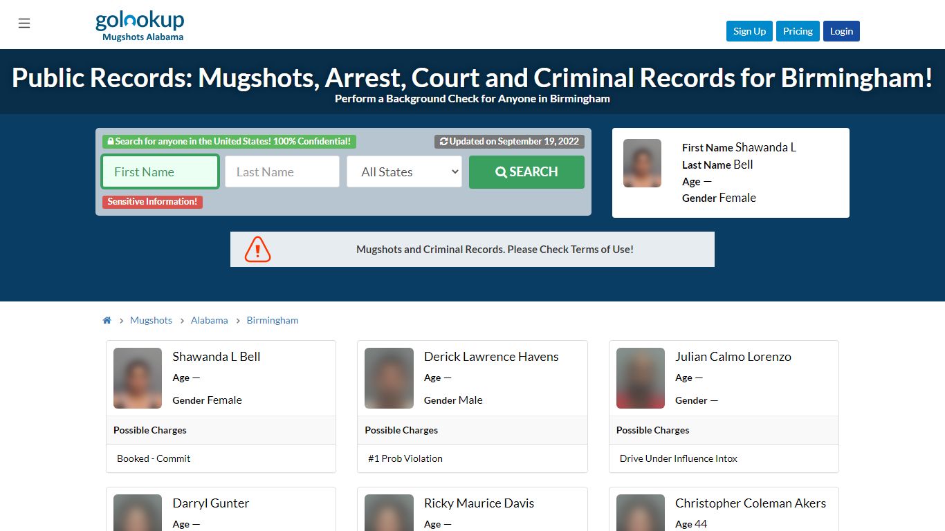 Mugshots Birmingham, Arrest Records Birmingham - GoLookUp